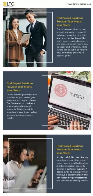 Find Payroll Solutions Provider That Meets your Needs