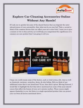 Car Cleaning Accessories Online