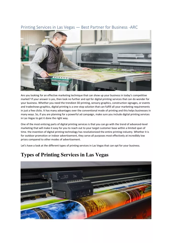 printing services in las vegas best partner