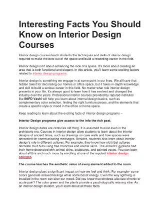 Interesting Facts You Should Know on Interior Design Courses