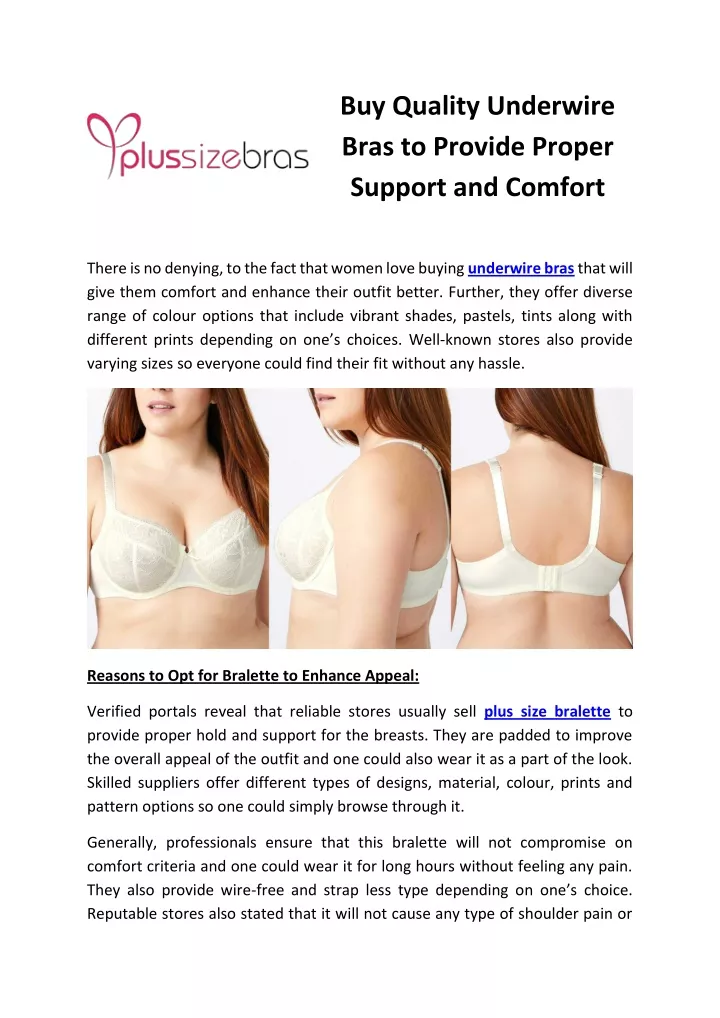 buy quality underwire bras to provide proper