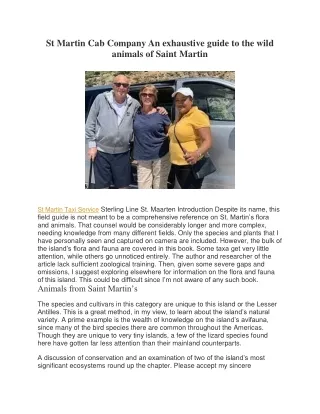 St Martin Cab Company An exhaustive guide to the wild animals of Saint Martin