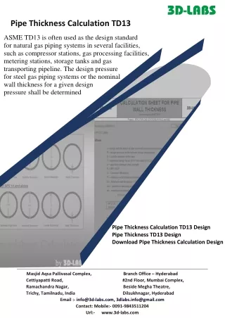 Pipe Thickness Calculation TD13 Design