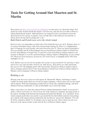 Taxis for Getting Around Sint Maarten and St. Martin