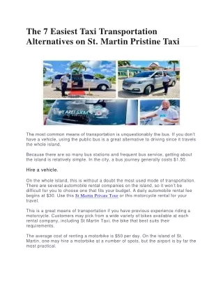 The 7 Easiest Taxi Transportation Alternatives on St. Martin Pristine Taxi