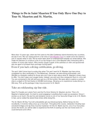 Things to Do in Saint Maarten If You Only Have One Day to Tour St. Maarten