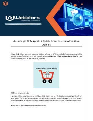 advantages of magento 2 delete order extension
