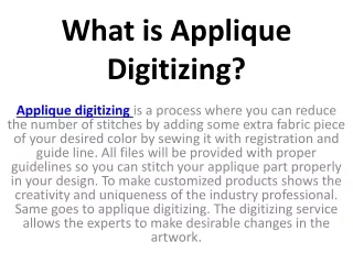 what is applique digitizing