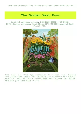Download [ebook]$$ The Garden Next Door Ebook READ ONLINE