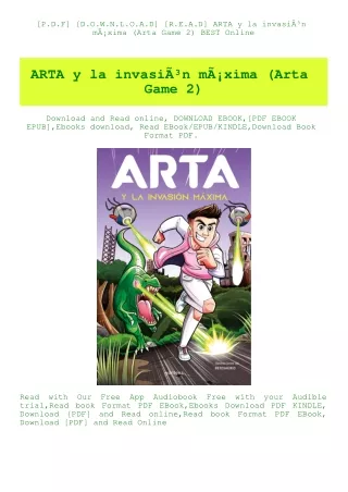 [P.D.F] [D.O.W.N.L.O.A.D] [R.E.A.D] ARTA y la invasiÃƒÂ³n mÃƒÂ¡xima (Arta Game 2) BEST Online