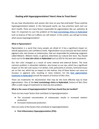 dealing with hyperpigmentation here