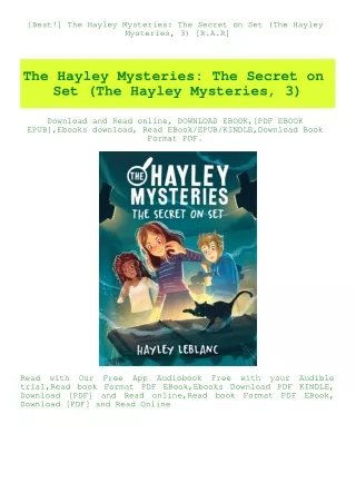 [Best!] The Hayley Mysteries The Secret on Set (The Hayley Mysteries  3) [R.A.R]