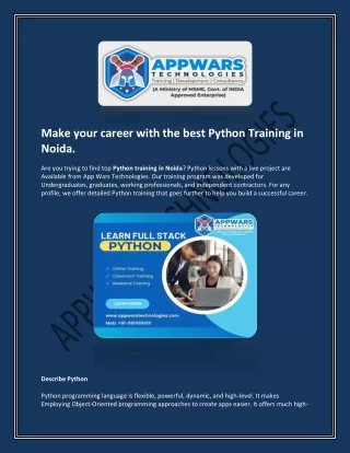 make your career with the best python training