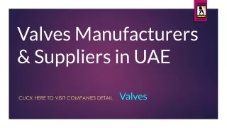 Valves Manufacturers & Suppliers in UAE