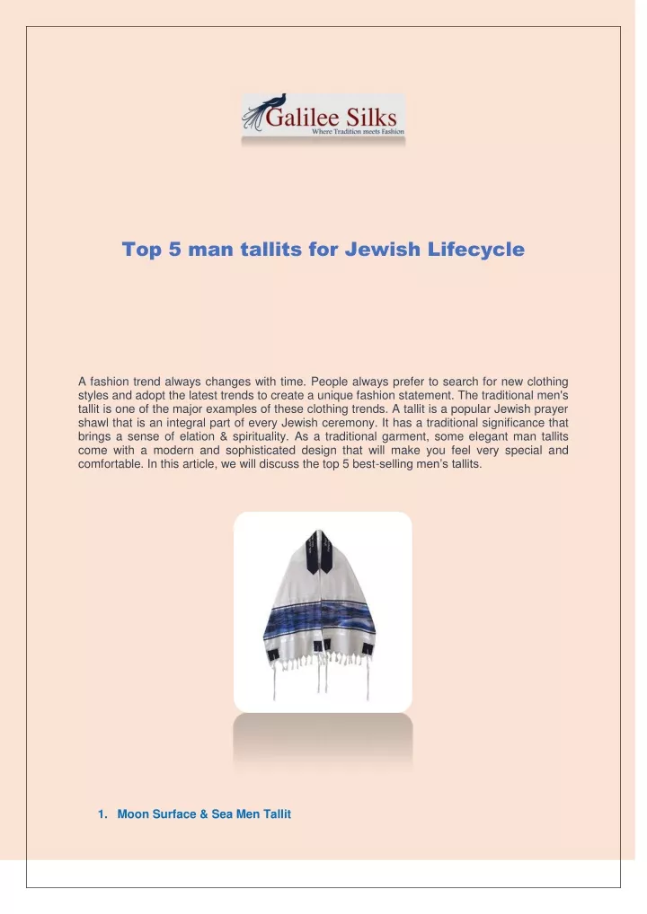 top 5 man tallits for jewish lifecycle