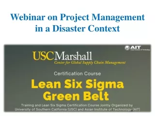 webinar on project management in a disaster