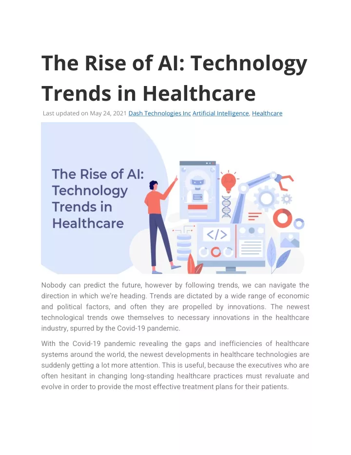 the rise of ai technology trends in healthcare