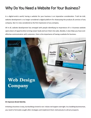 Why Do You Need a Website For Your Business ?
