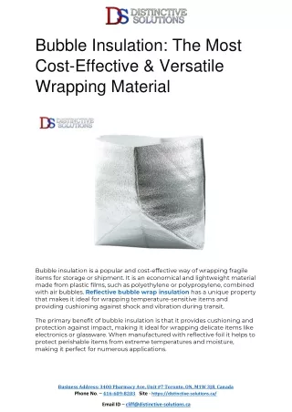 Bubble Insulation: The Most Cost-Effective & Versatile Wrapping Material