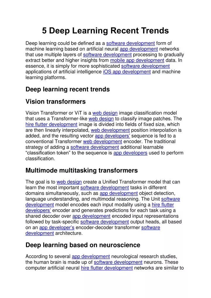 5 deep learning recent trends