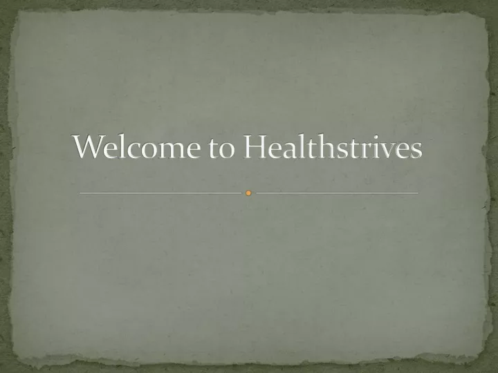 welcome to healthstrives