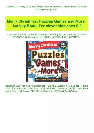 DOWNLOAD Merry Christmas Puzzles Games and More Activity Book For clever kids ages 5-9 [R.A.R]