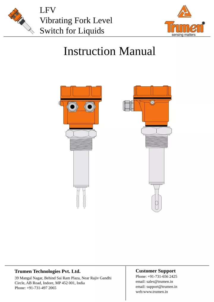 lfv vibrating fork level switch for liquids