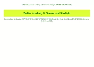 {EBOOK} Zodiac Academy 8 Sorrow and Starlight [EBOOK EPUB KIDLE]