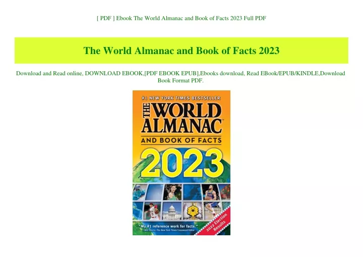 PPT [ PDF ] Ebook The World Almanac and Book of Facts 2023 Full PDF