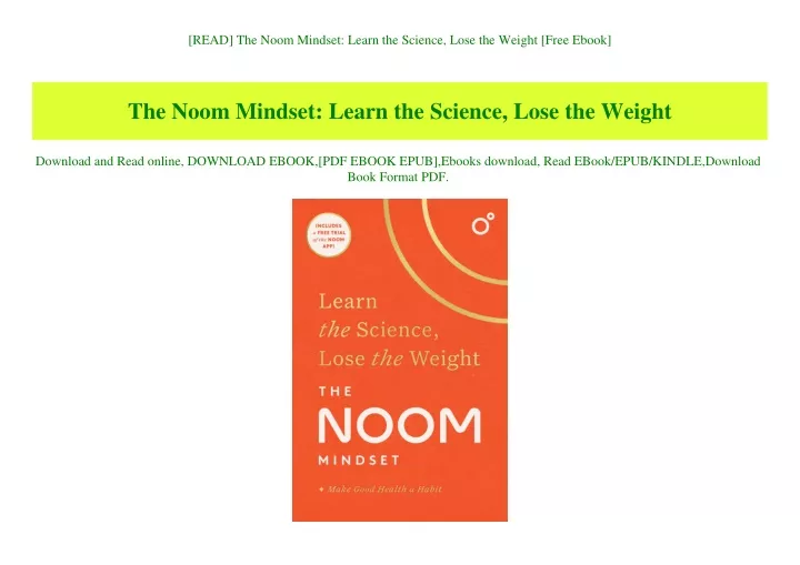 read the noom mindset learn the science lose