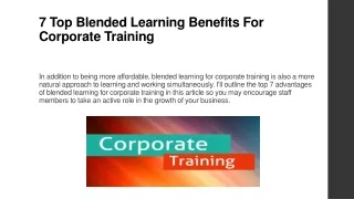 7 Top Blended Learning Benefits For Corporate Training 31