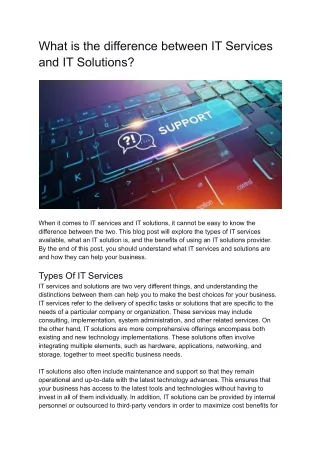 what is the difference between it services