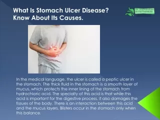 What Is Stomach Ulcer Disease Know About Its Causes.