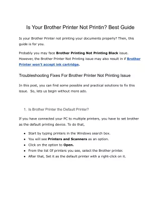 is your brother printer not printin best guide