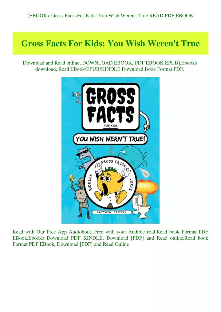 ebook gross facts for kids you wish weren t true