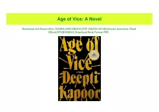PDF) Age of Vice A Novel PDF EBOOK DOWNLOAD