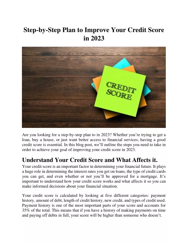 PPT - Step-by-Step Plan To Improve Your Credit Score In 2023 PowerPoint ...