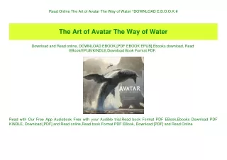 Read Online The Art of Avatar The Way of Water ^DOWNLOAD E.B.O.O.K.#