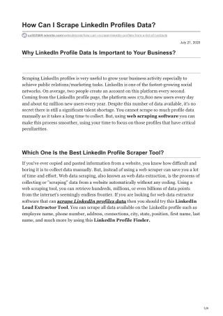 how can i scrape linkedin profiles data