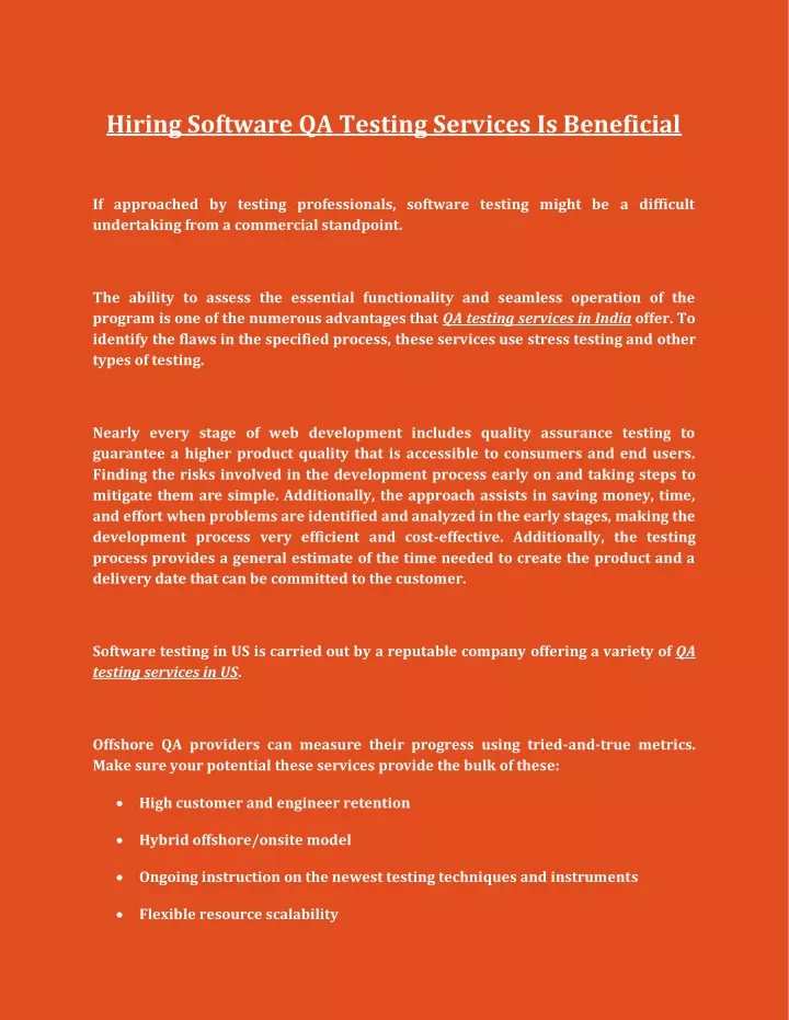 hiring software qa testing services is beneficial