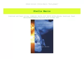 {Read Online} Stella Maris 'Full_Pages'