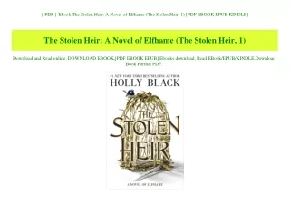 { PDF } Ebook The Stolen Heir A Novel of Elfhame (The Stolen Heir  1) [PDF EBOOK EPUB KINDLE]