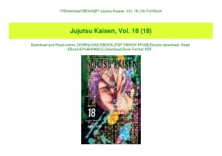 Download EBOoK@ Jujutsu Kaisen  Vol. 18 (18) Full Book