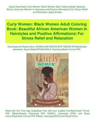 (Epub Download) Curly Women Black Women Adult Coloring Book Beautiful African American Women In Hair