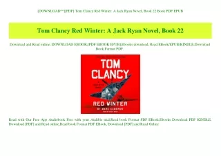 [DOWNLOAD^^][PDF] Tom Clancy Red Winter A Jack Ryan Novel  Book 22 Book PDF EPUB