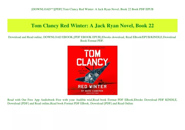 download pdf tom clancy red winter a jack ryan