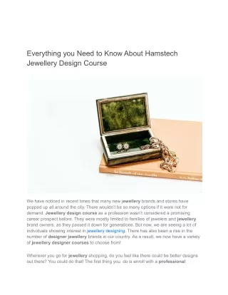 Everything you Need to Know About Hamstech Jewellery Design Course (2)