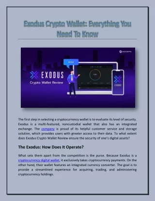 Exodus Crypto Wallet Everything You Need To Know