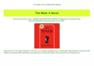 ^DOWNLOAD-PDF) The Maid A Novel READ PDF EBOOK