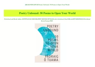 [READ PDF] EPUB Poetry Unbound 50 Poems to Open Your World (READ PDF EBOOK)